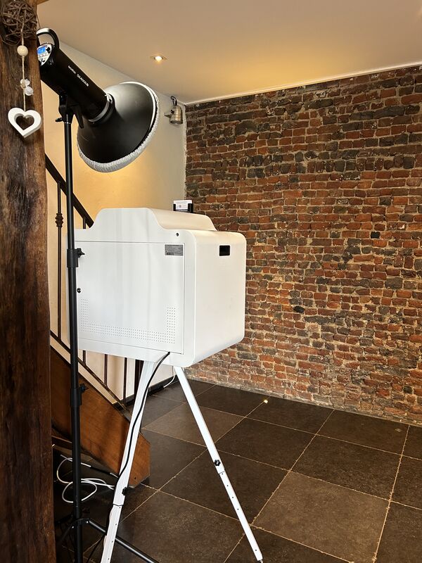 Photobooth premium installé pour une fête en Wallonie